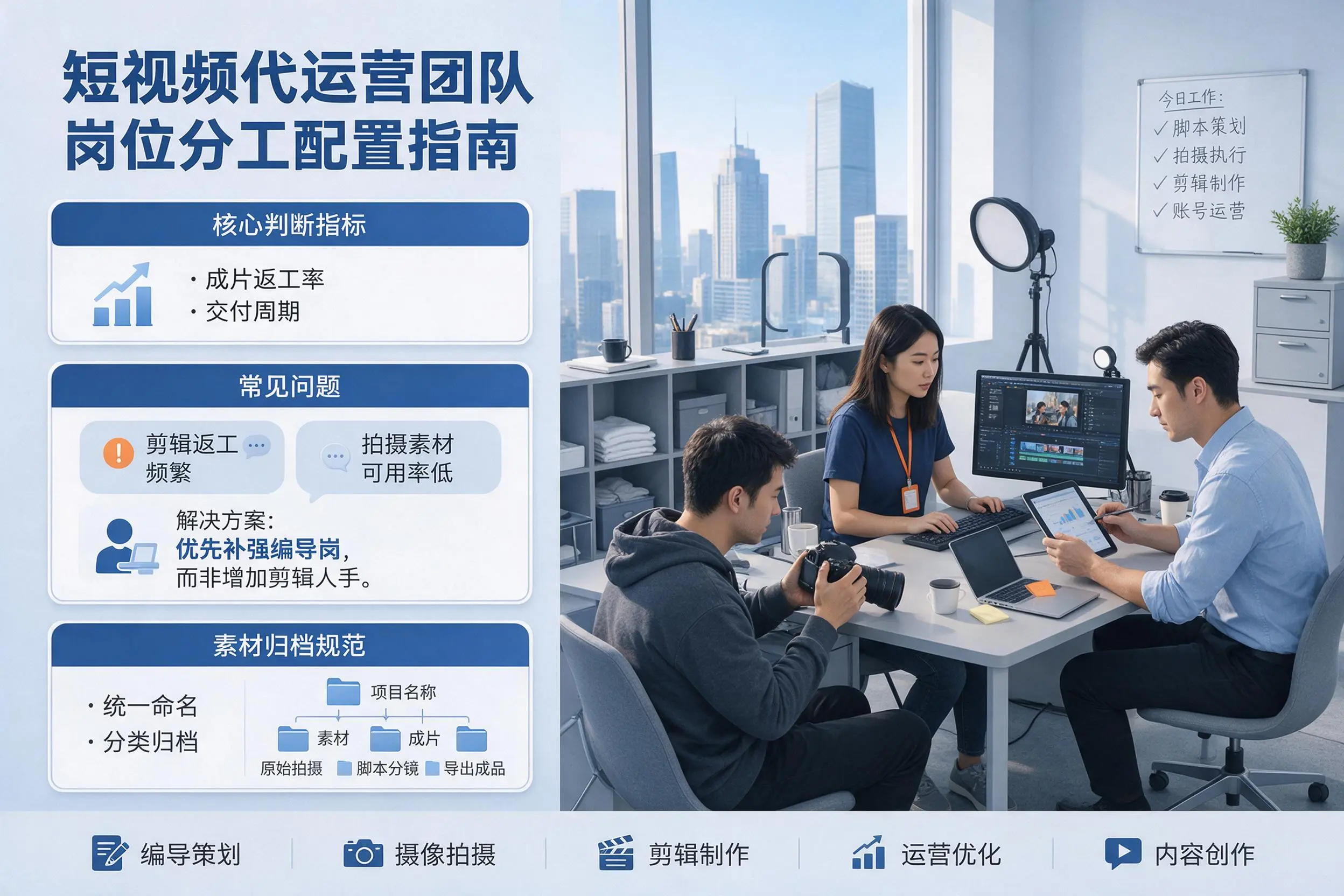 短视频代运营团队如何配置？百色企业岗位分工科普说明