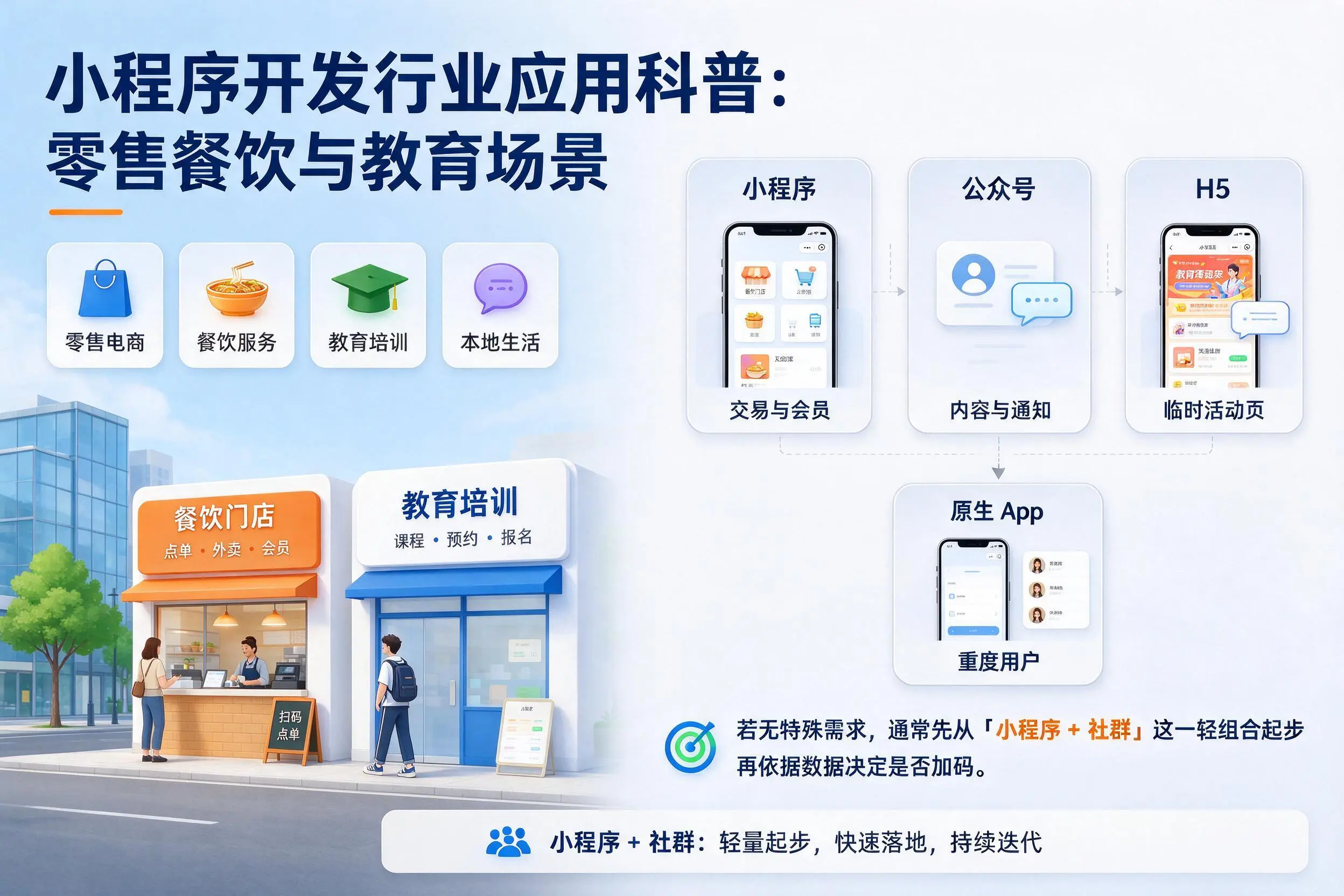 百色小程序开发行业应用科普：零售餐饮与教育场景