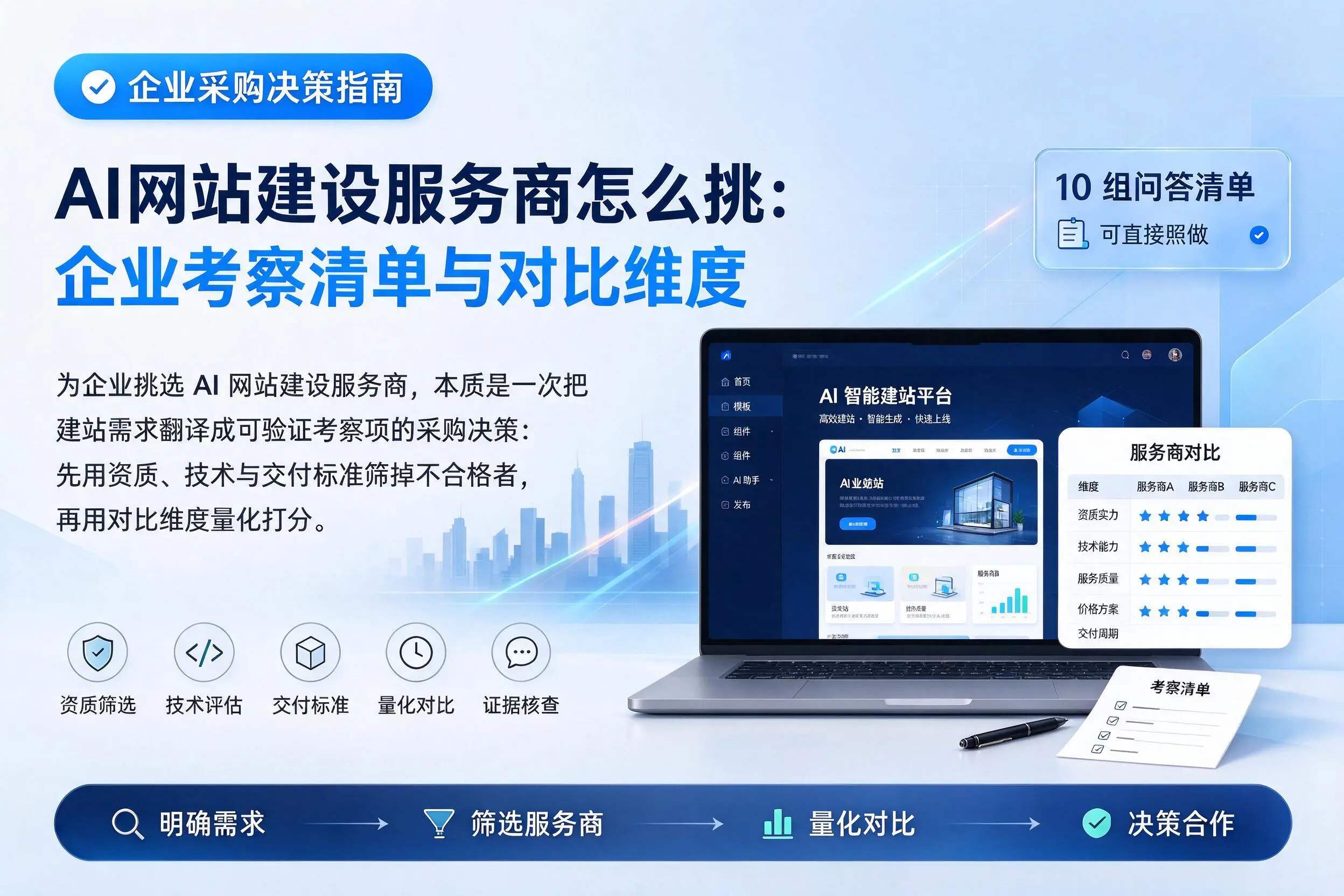 AI网站建设服务商怎么挑：百色企业考察清单与对比维度