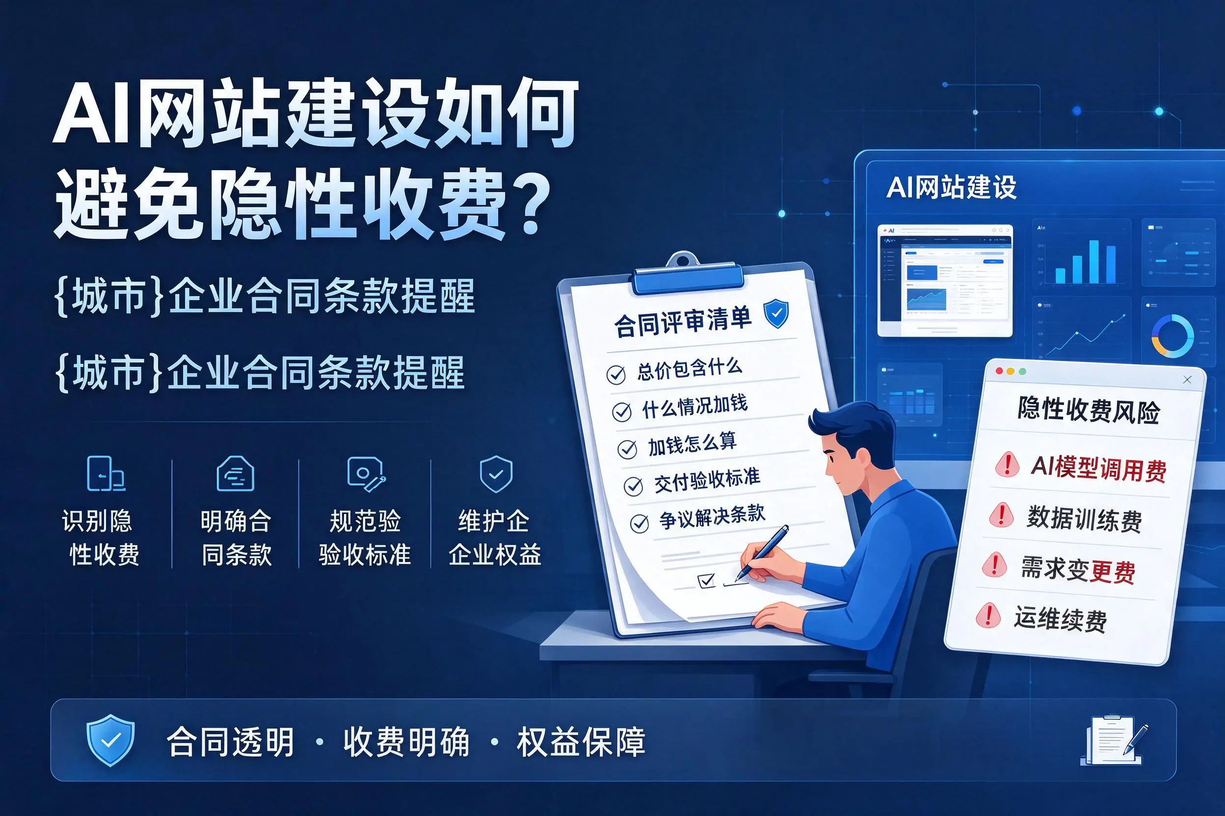 AI网站建设如何避免隐性收费?百色企业合同条款提醒